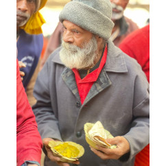 Donate food to Sadhus residing in and around Govardhan